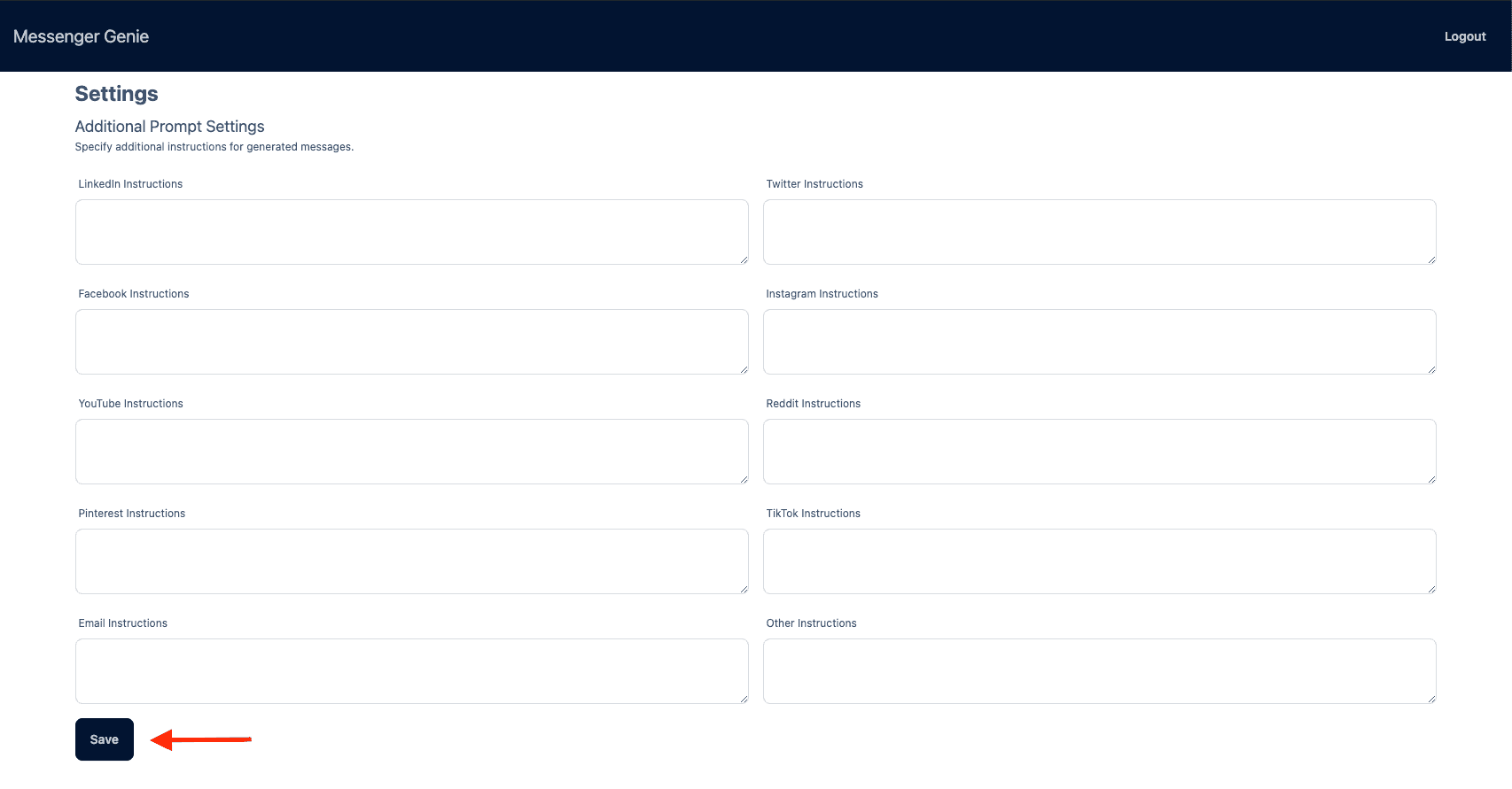 options page